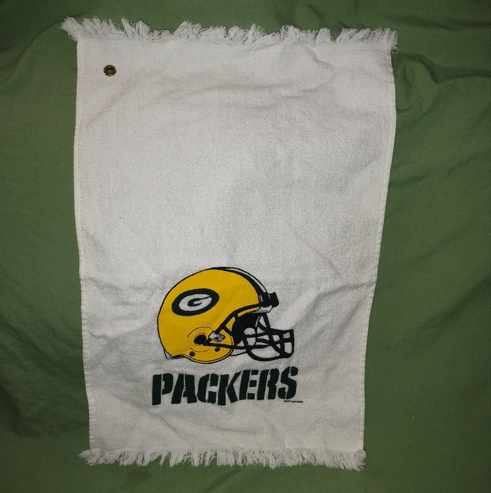Vintage McArthur Green Bay Packers Football Golf Towel 22" x 14"